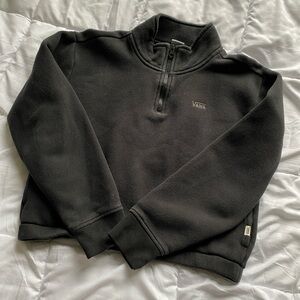 Vans Women’s Black Half-Zip Sweater Cropped